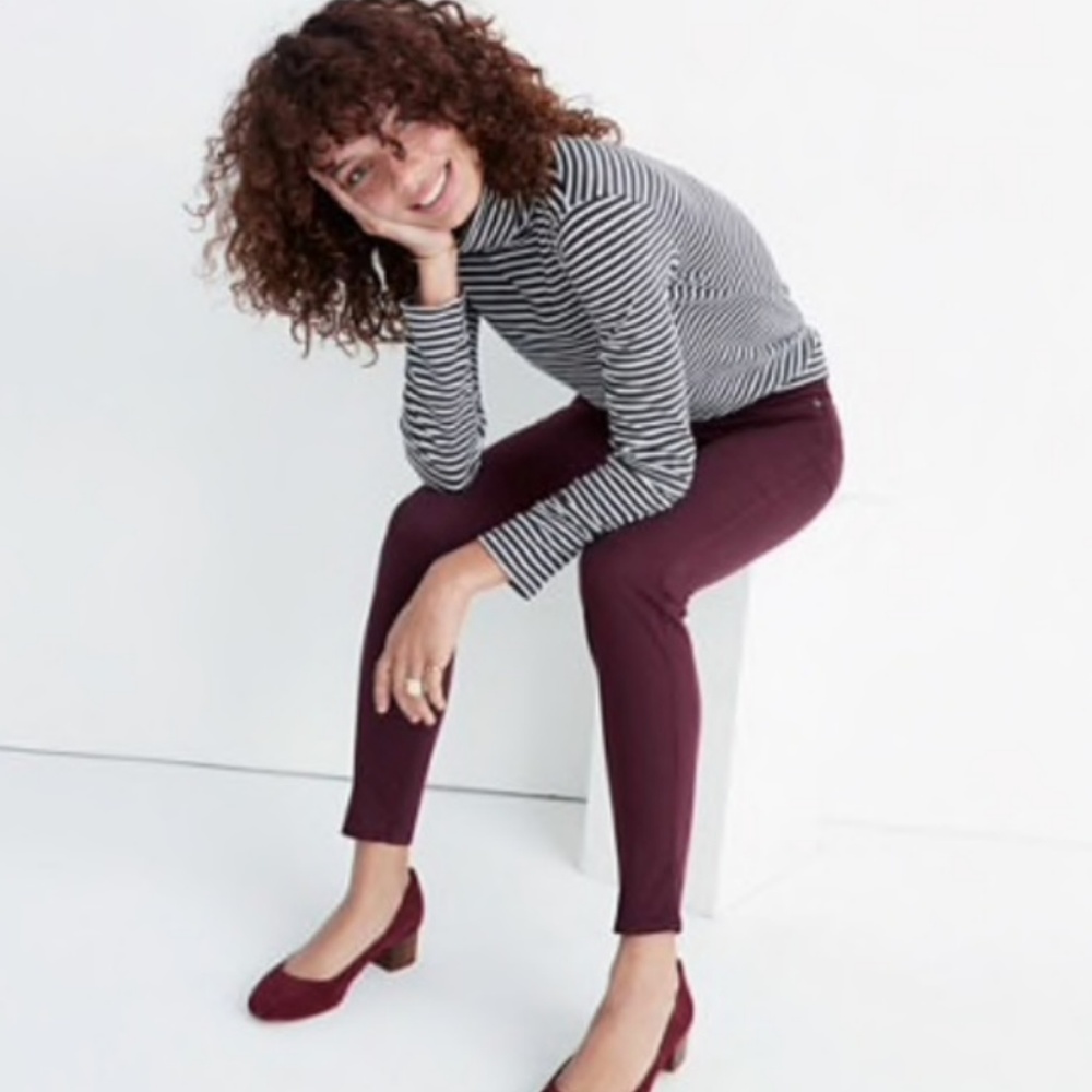 Madewell Burgundy high waisted pants